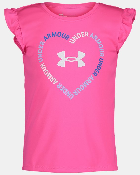 Girls' Toddler UA Heart Line Logo Short Sleeve, Pink, pdpMainDesktop image number 0